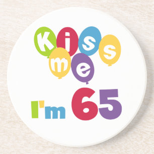 キス私は65誕生日Tシャツとギフト コースター