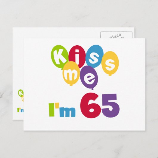 キス私は65誕生日Tシャツとギフト ポストカード (正面/裏面)