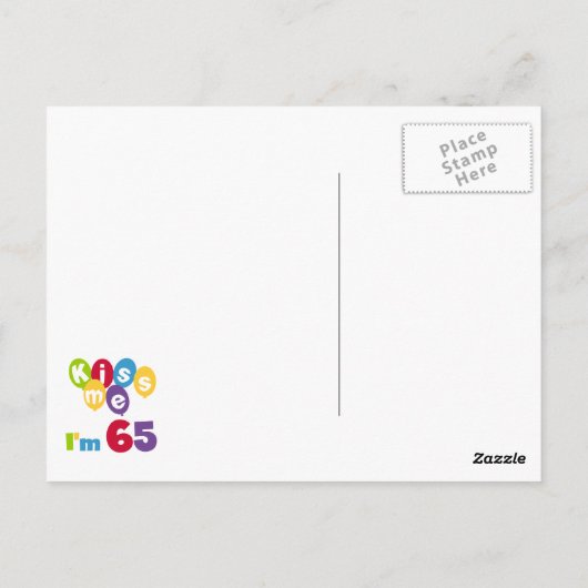 キス私は65誕生日Tシャツとギフト ポストカード (裏面)