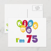 キス私は75の誕生日Tシャツとギフト ポストカード (正面/裏面)