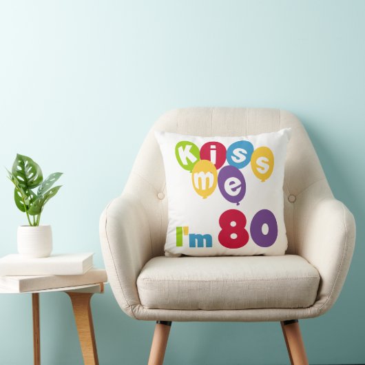 キス私は80誕生日Tシャツとギフト クッション (椅子)