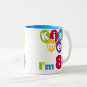 キス私は80誕生日Tシャツとギフト ツートーンマグカップ (正面右)