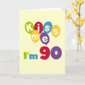 キス私は90誕生日Tシャツとギフト カード (黄色い花)