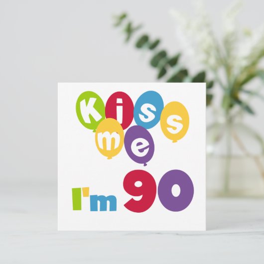 キス私は90誕生日Tシャツとギフト カード (スタンド正面)