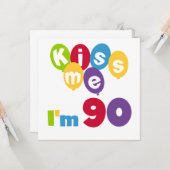 キス私は90誕生日Tシャツとギフト カード (正面/裏面インサイチュ)