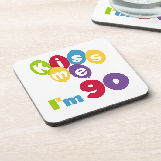 キス私は90誕生日Tシャツとギフト コースター (左側)