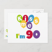 キス私は90誕生日Tシャツとギフト ポストカード (正面/裏面)