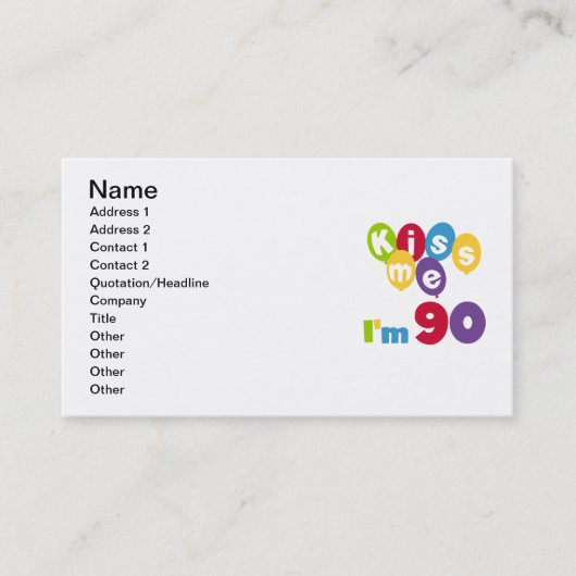 キス私は90誕生日Tシャツとギフト 名刺 (正面)