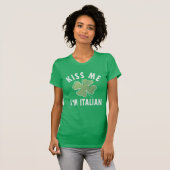 キス私はSaint patricks dayギフトイタリアンだおもしろい Tシャツ (正面フル)