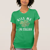 キス私はSaint patricks dayギフトイタリアンだおもしろい Tシャツ (正面)