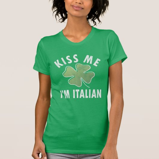 キス私はSaint patricks dayギフトイタリアンだおもしろい Tシャツ (正面)