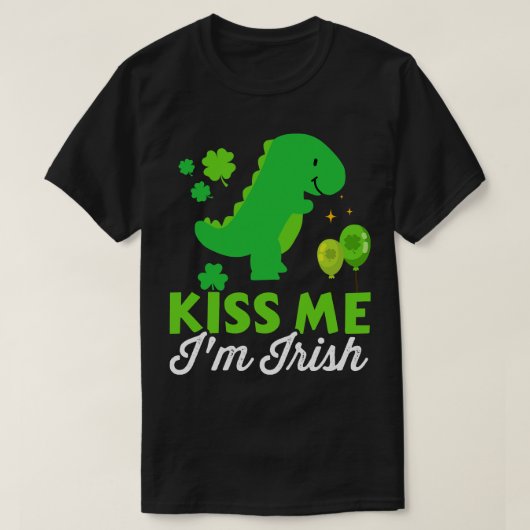 キス私アイムかわいい恐竜トレックスSt patricksダ Tシャツ (デザイン正面)