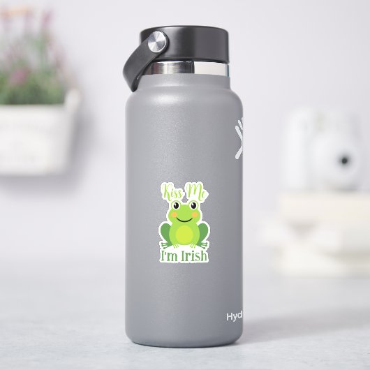 キス私アイリッシュグリーンカエルSt.Patrick's Day シール (HydroFlask)