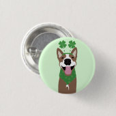 キス私アイリッシュブラウンドググリーン 缶バッジ (正面&裏面)