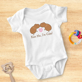 キス私カピバラおもしろいよ ベビーボディスーツ