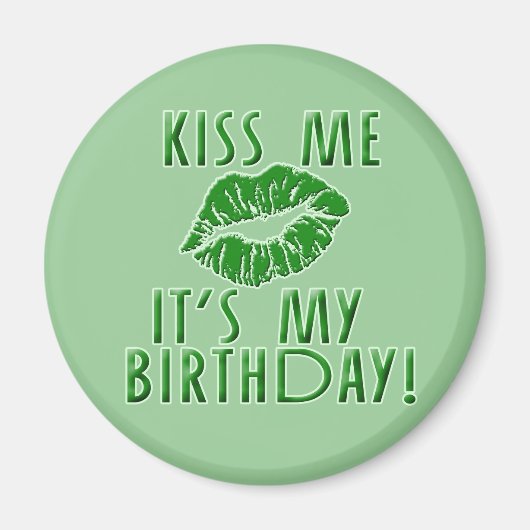 キス私グリーンの誕生日 マグネット (正面)