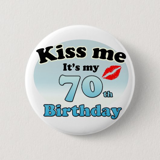キス私70誕生日 缶バッジ (正面)