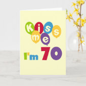 キス私70誕生日Tシャツとギフト カード (黄色い花)