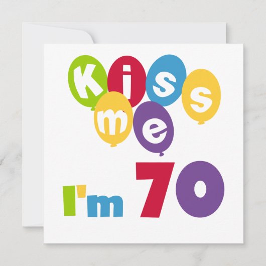 キス私70誕生日Tシャツとギフト カード (正面)