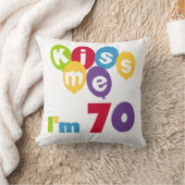 キス私70誕生日Tシャツとギフト クッション (ブランケット)
