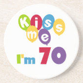 キス私70誕生日Tシャツとギフト コースター (正面)