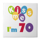 キス私70誕生日Tシャツとギフト タイル (正面)
