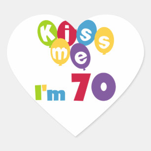 キス私70誕生日Tシャツとギフト ハートシール