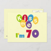 キス私70誕生日Tシャツとギフト ポストカード (正面/裏面)