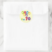 キス私70誕生日Tシャツとギフト ラウンドシール (バッグ)