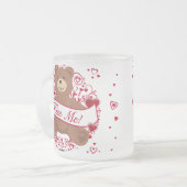 キス私！バレンタイン・デイ・テディ・ベア フロストグラスマグカップ (正面左)