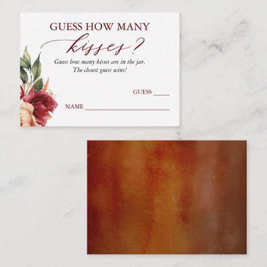 キス秋フローラゲームカードの数を推測 エンクロージャーカード (正面/裏面)