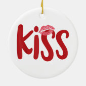 キス結婚キルガールズグループトリオキス衣装レッド セラミックオーナメント (裏面)