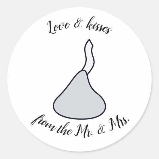 キス結婚式の引き出物 ラウンドシール (正面)