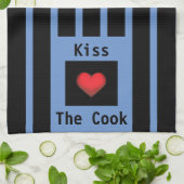 キス調理師カスタマイズ可能な青いキッチンタオル キッチンタオル (折り畳み)