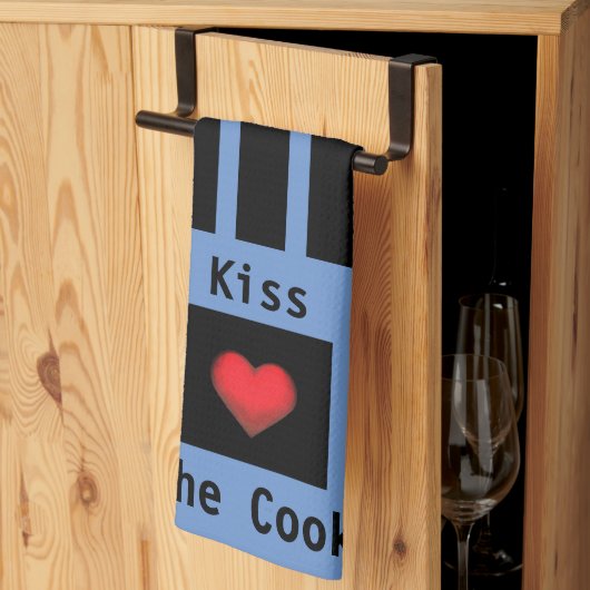 キス調理師カスタマイズ可能な青いキッチンタオル キッチンタオル (三つ折り)