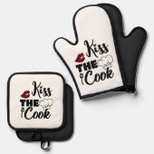 キス調理師 鍋つかみ&鍋敷きセット (正面/裏面)