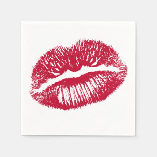 キス赤い唇 スタンダードカクテルナプキン (正面)