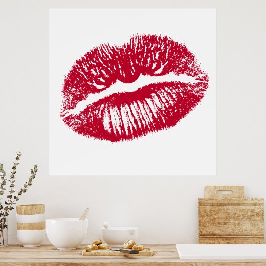 キス赤い唇 ポスター (キッチン)