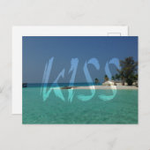 キス透明な白いグラフィティ ポストカード (正面/裏面)