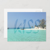 キス透明な白いグラフィティ ポストカード (正面/裏面)