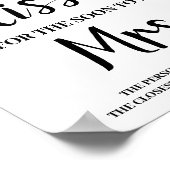 キス間もなくミセス・ブルー・フラワーズシャワーゲームサイン ポスター (角)