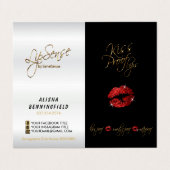 キス防止赤い唇と黒の指示 名刺 (外部フラット)