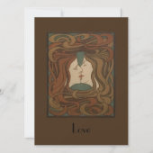 キス1898年、女性-アールヌーボー-イラストレーション シーズンカード (正面)