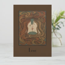 キス1898年、女性-アールヌーボー-イラストレーション