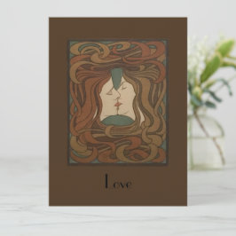 キス1898年、女性-アールヌーボー-イラストレーション シーズンカード