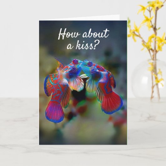 キス1、2人、記念日に カード (黄色い花)