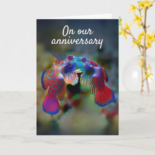 キス1、2人、記念日に カード (黄色い花)