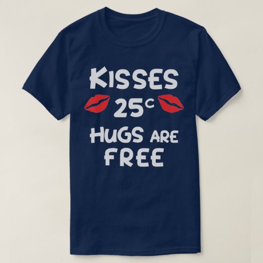キス25セントハグ無料ギフトおもしろいかわいいベール Tシャツ (デザイン正面)