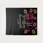 キス30sさよなら40th誕生日フォトプロップ タペストリー (正面(横))