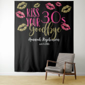 キス30sさよなら40th誕生日フォトプロップ タペストリー (インサイチュ)